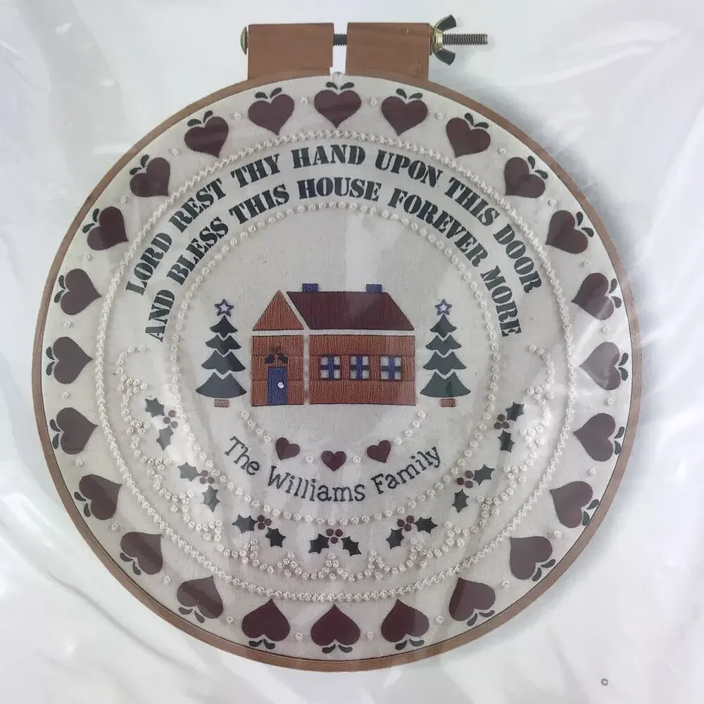 VTG NOS Sunset Stitchery Christmas Blessing Lord Rest Thy Hand Embroidery Kit